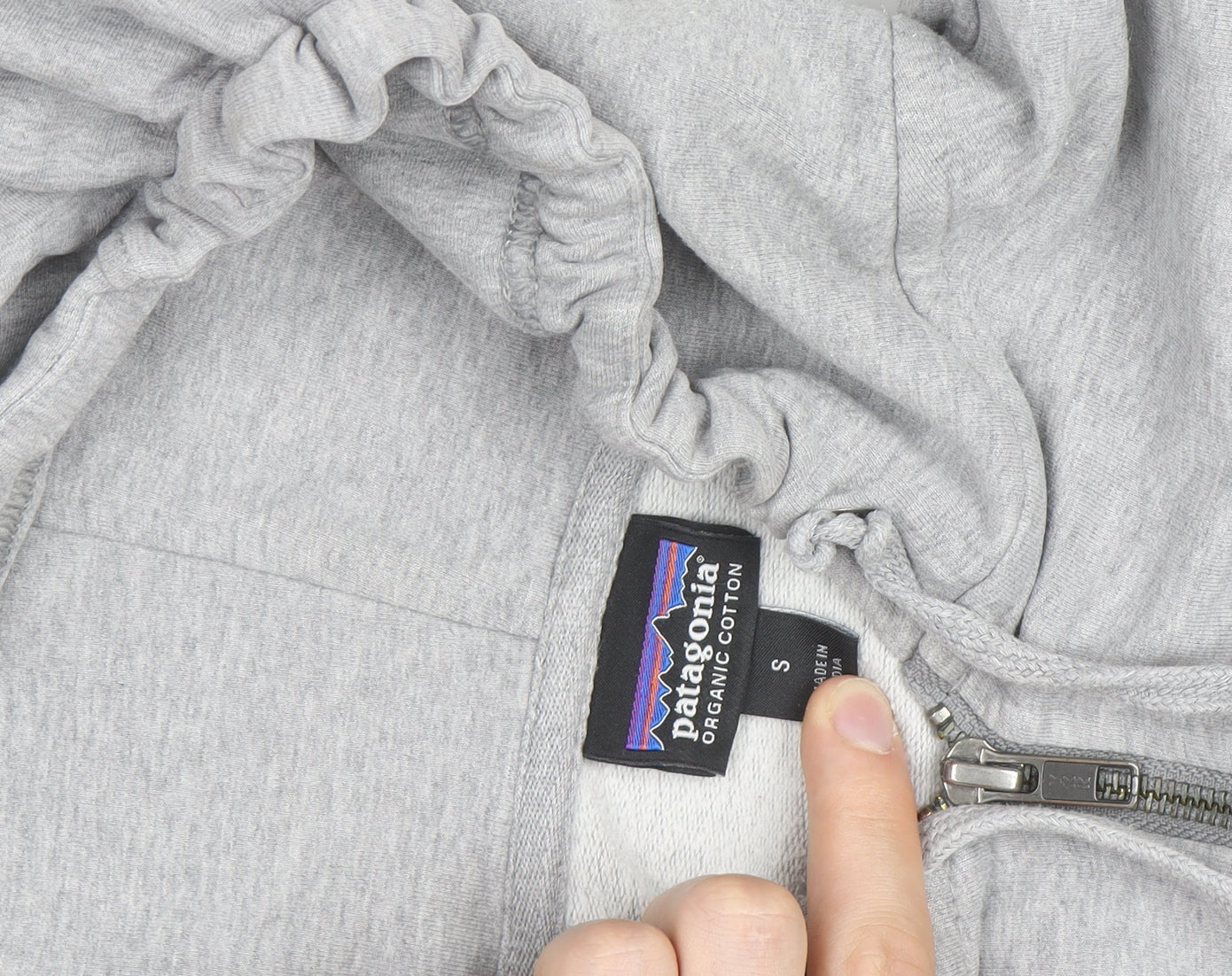 Patagonia Men's Grey Full Zip Organic Cotton Hoodie S