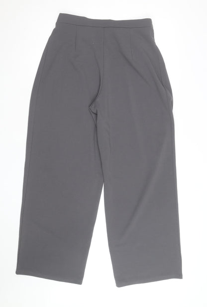 Zara Men Grey Regular Fit Pleated Trousers Size M Belted