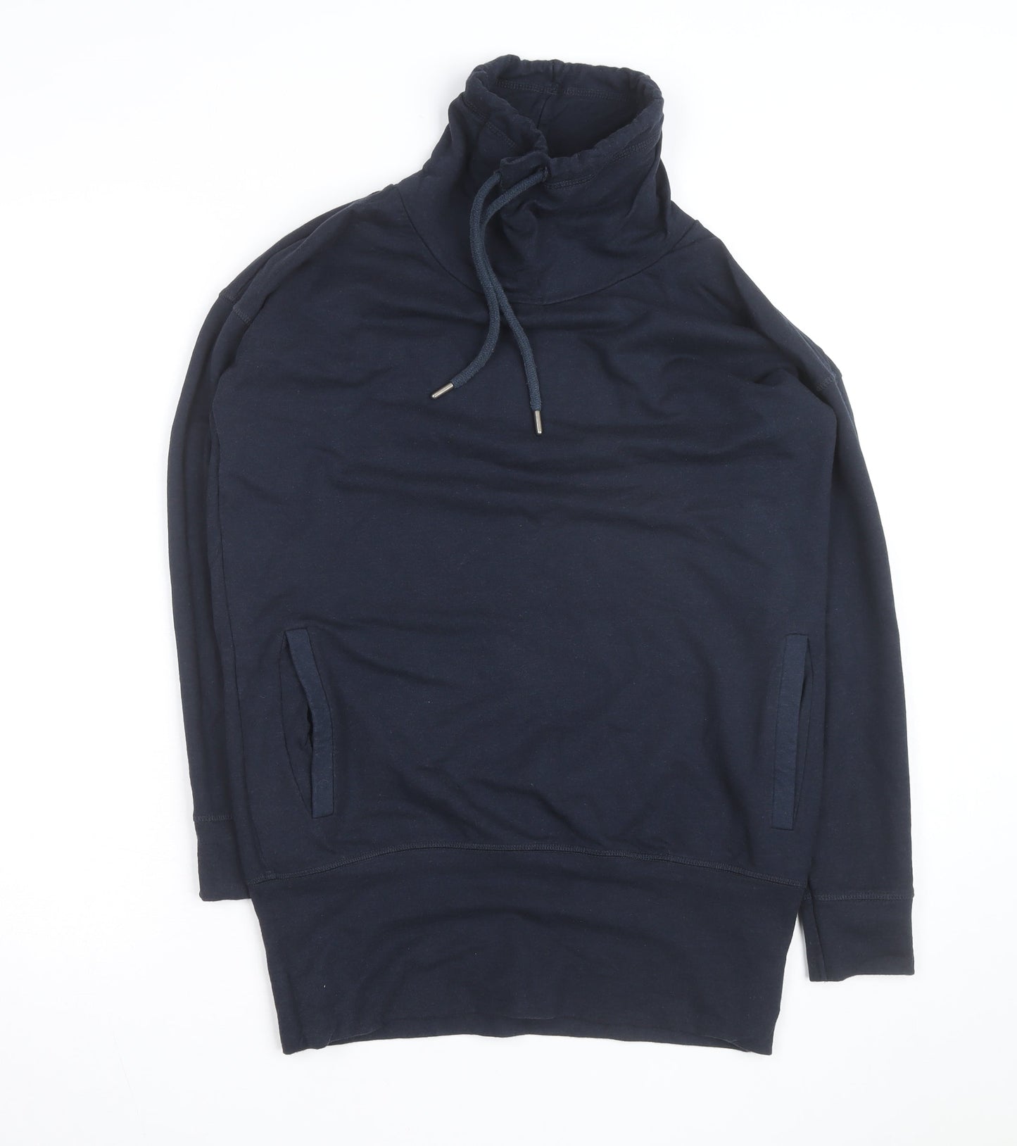 BAM Women's Navy Drawstring Cowl Neck Pullover Hoodie Size 10