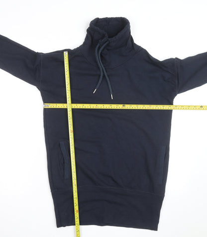 BAM Women's Navy Drawstring Cowl Neck Pullover Hoodie Size 10