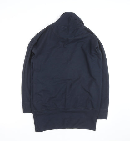 BAM Women's Navy Drawstring Cowl Neck Pullover Hoodie Size 10