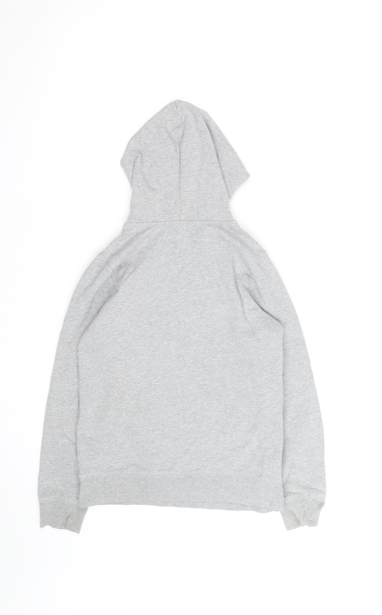 GAP Kids Boys Grey Pullover Hoodie with Blue Logo - Size 6-7 Years