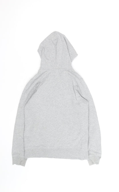 GAP Kids Boys Grey Pullover Hoodie with Blue Logo - Size 6-7 Years