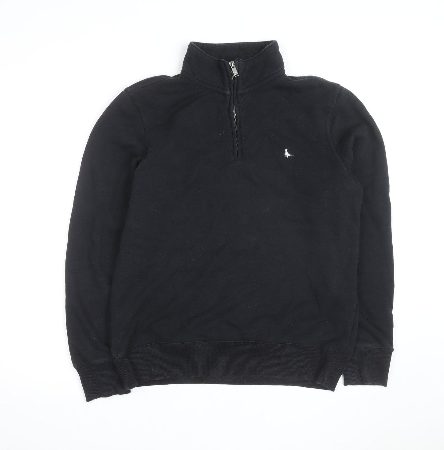 Jack Wills Men's Black Quarter Zip Classic Fit Sweatshirt M