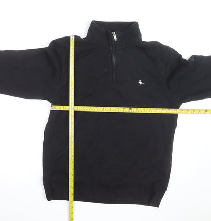 Jack Wills Men's Black Quarter Zip Classic Fit Sweatshirt M