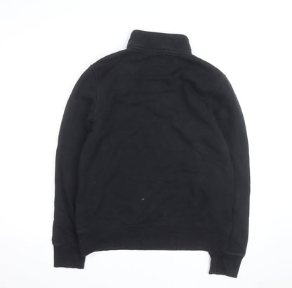 Jack Wills Men's Black Quarter Zip Classic Fit Sweatshirt M