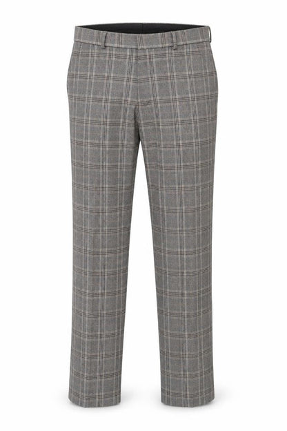 Refectory Men's Grey Check Wool Blend Dress Pants 32R