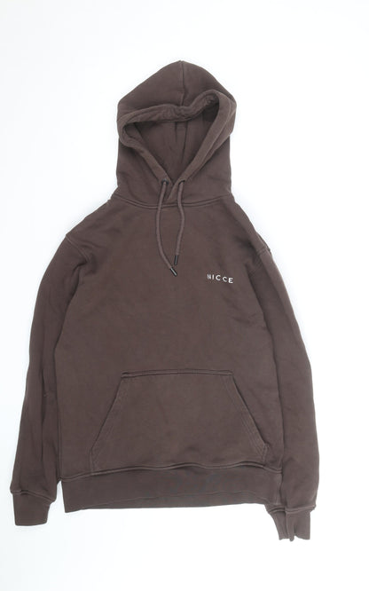 NICCE Men’s Brown Pullover Hoodie Size S Fleece Regular Fit