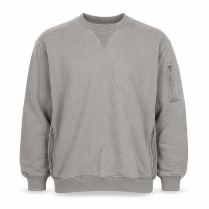 Next Men's Grey XL Crew Neck Pullover Sweatshirt with Zip Pockets