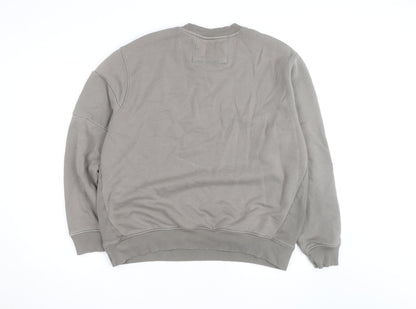 Next Men's Grey XL Crew Neck Pullover Sweatshirt with Zip Pockets