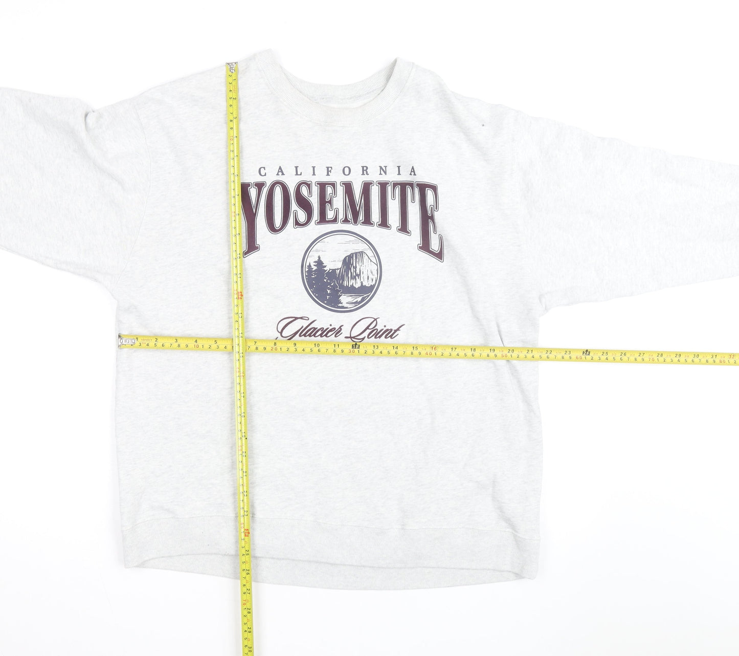 Hollister Men’s Grey Yosemite Graphic Pullover Sweatshirt M