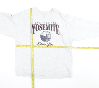 Hollister Men’s Grey Yosemite Graphic Pullover Sweatshirt M