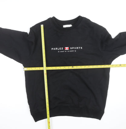 Parlez Men's Black Medium Crew Neck Pullover Sweatshirt