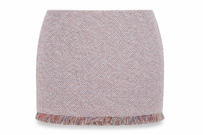 Zara Women Multicoloured Tweed Fringe Mini Skirt Size S
