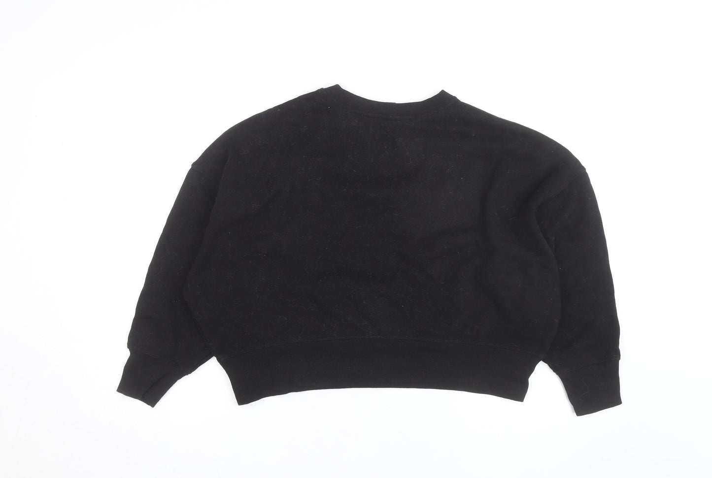 DKNY Sport Women's Black Sequin Logo Pullover Sweatshirt Size M