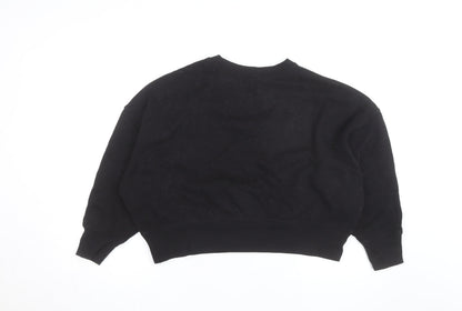 DKNY Sport Women's Black Sequin Logo Pullover Sweatshirt Size M