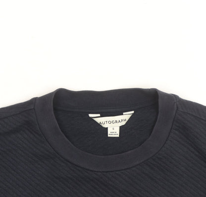 Marks and Spencer Autograph Men's Blue Small Crew Neck Sweatshirt