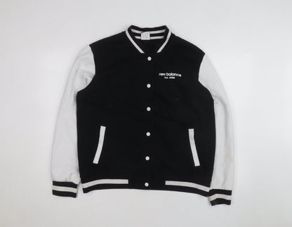 New Balance Men's Black Varsity Jacket M Cotton Blend