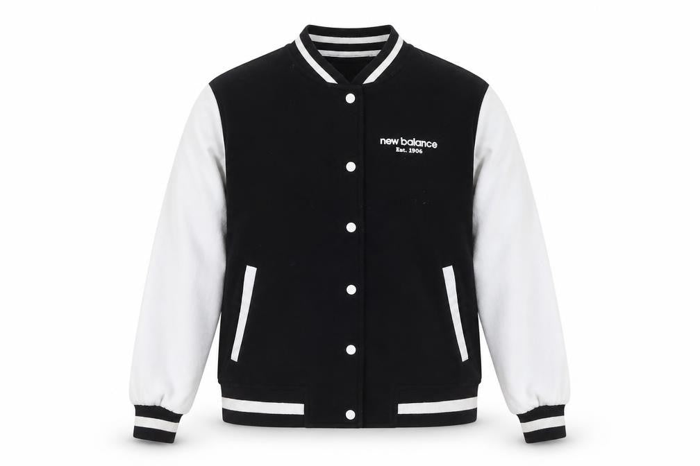 New Balance Men's Black Varsity Jacket M Cotton Blend