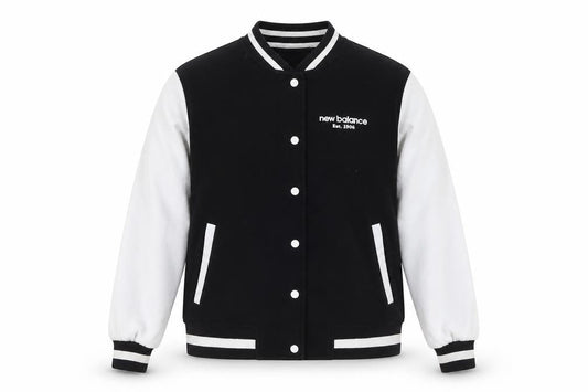 New Balance Men's Black Varsity Jacket M Cotton Blend