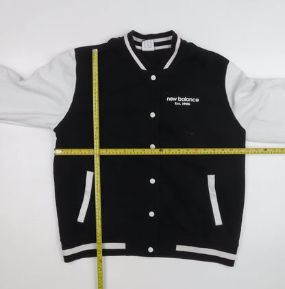 New Balance Men's Black Varsity Jacket M Cotton Blend