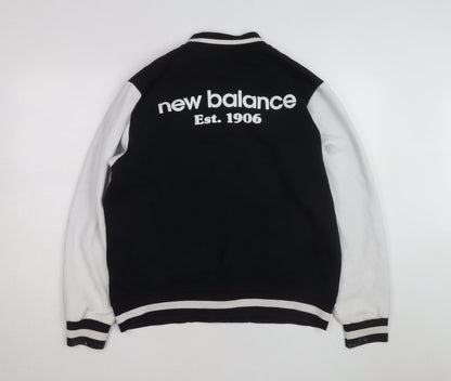 New Balance Men's Black Varsity Jacket M Cotton Blend