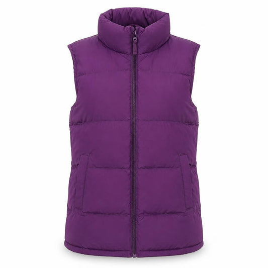 Lands' End Teens Purple Puffer Waistcoat Size 14 Polyester Zip