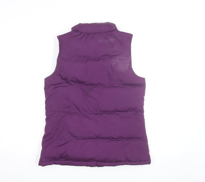 Lands' End Teens Purple Puffer Waistcoat Size 14 Polyester Zip