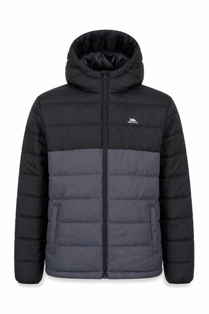 Trespass Men's Grey Hooded Puffer Jacket Size M Water Resistant