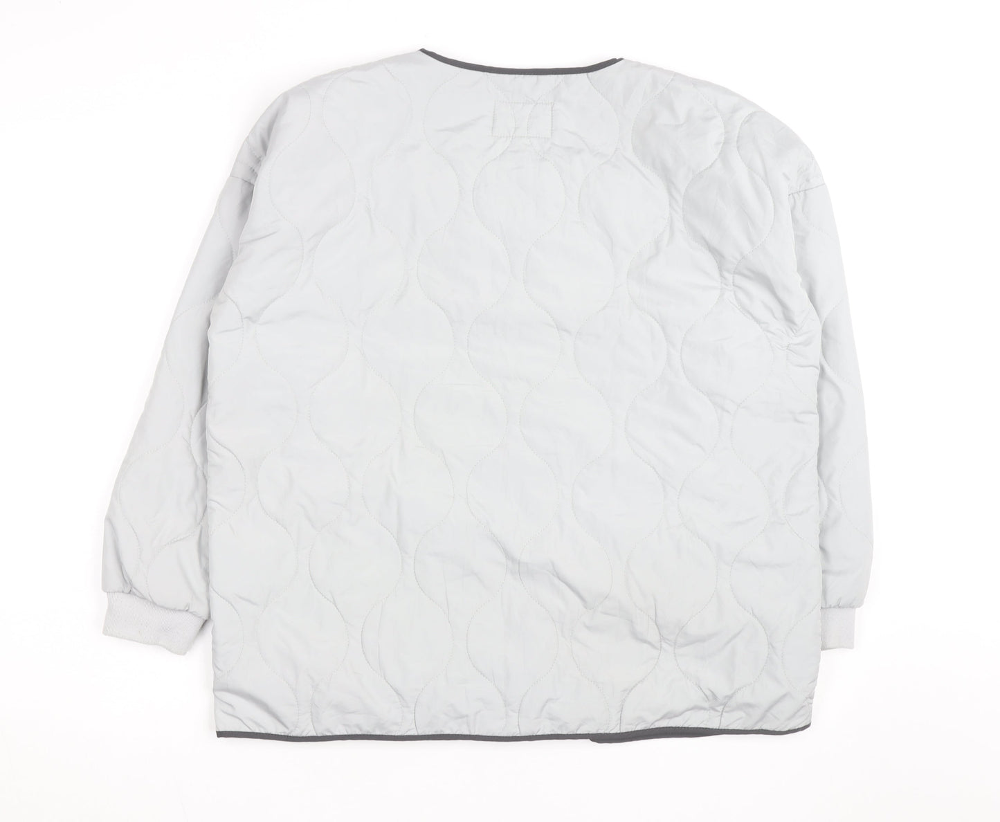 Noisy May Unisex Grey Quilted Mid-Length Lightweight Jacket M