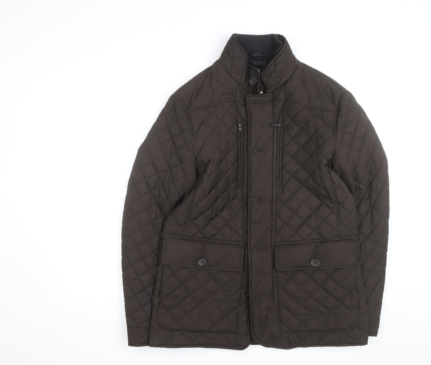 Marks and Spencer Men's Brown Quilted Jacket M Polyester Lined