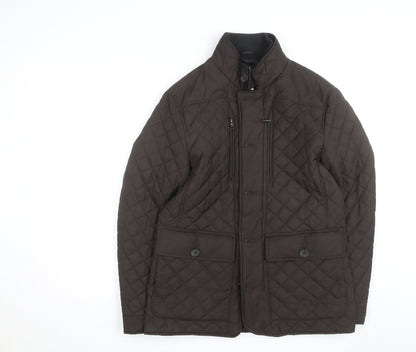 Marks and Spencer Men's Brown Quilted Jacket M Polyester Lined