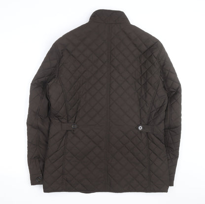 Marks and Spencer Men's Brown Quilted Jacket M Polyester Lined