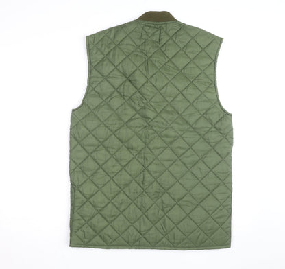 Dickies Men's Green Quilted Nylon Waistcoat M Workwear Vest
