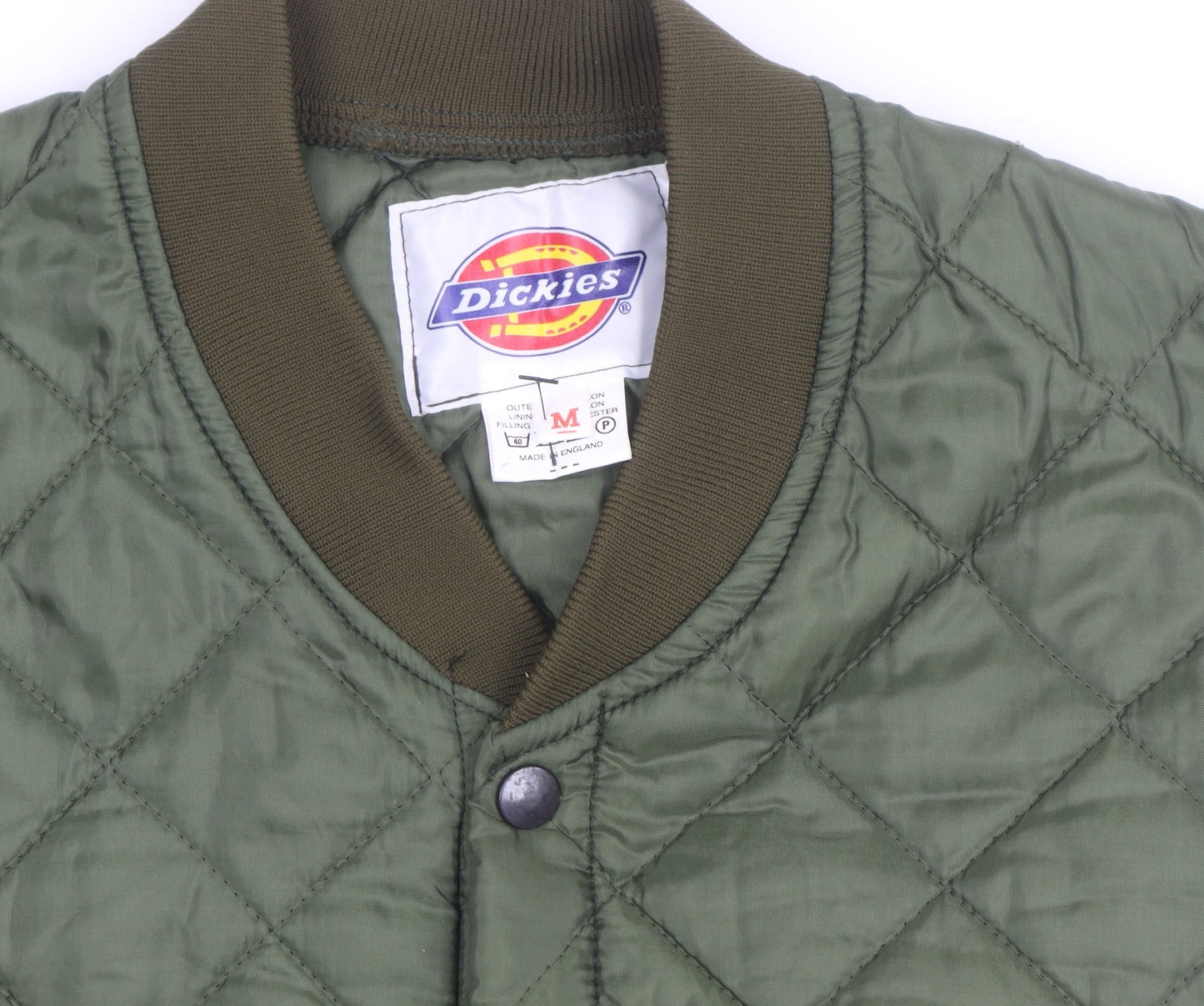Dickies Men's Green Quilted Nylon Waistcoat M Workwear Vest