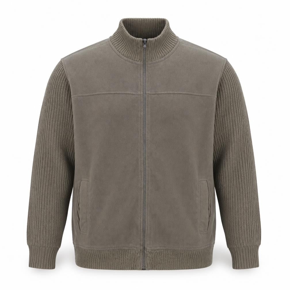 James Pringle Men's Brown XL Fleece Knit Zip Jacket