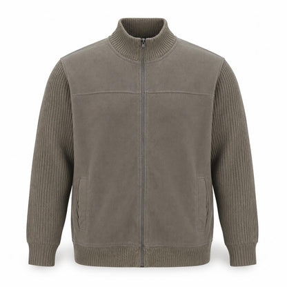 James Pringle Men's Brown XL Fleece Knit Zip Jacket