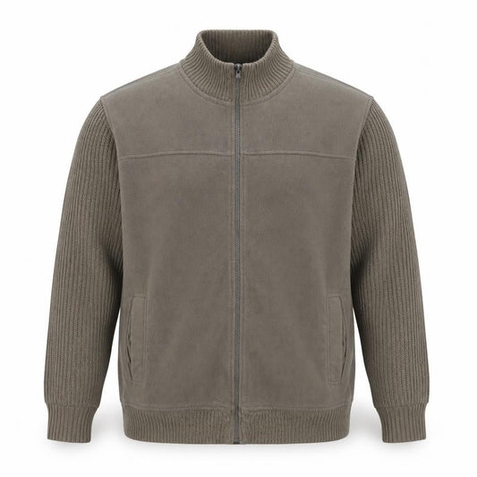 James Pringle Men's Brown XL Fleece Knit Zip Jacket