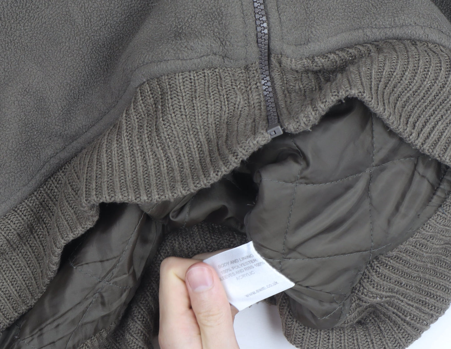 James Pringle Men's Brown XL Fleece Knit Zip Jacket