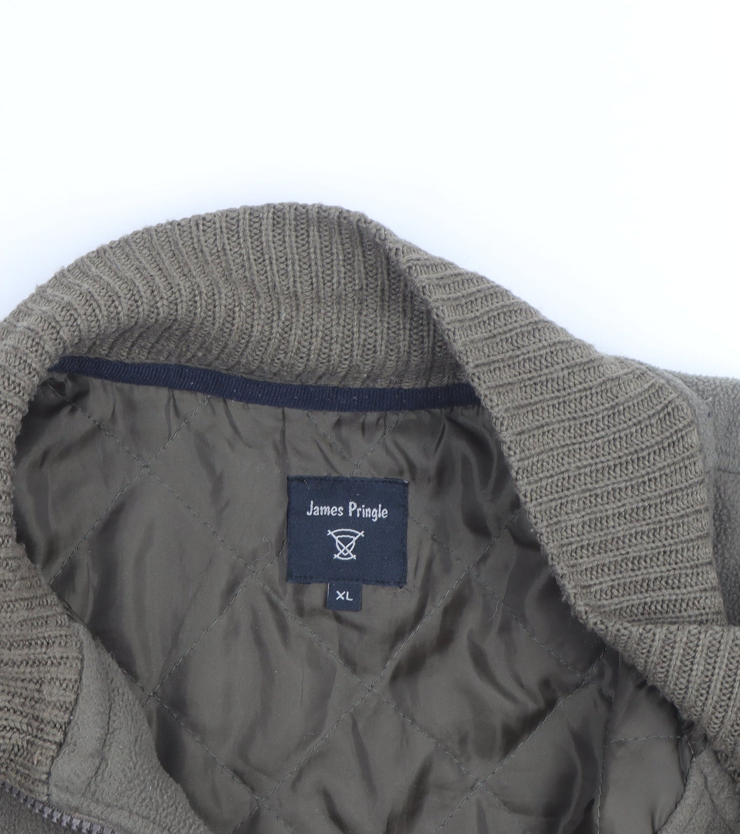James Pringle Men's Brown XL Fleece Knit Zip Jacket