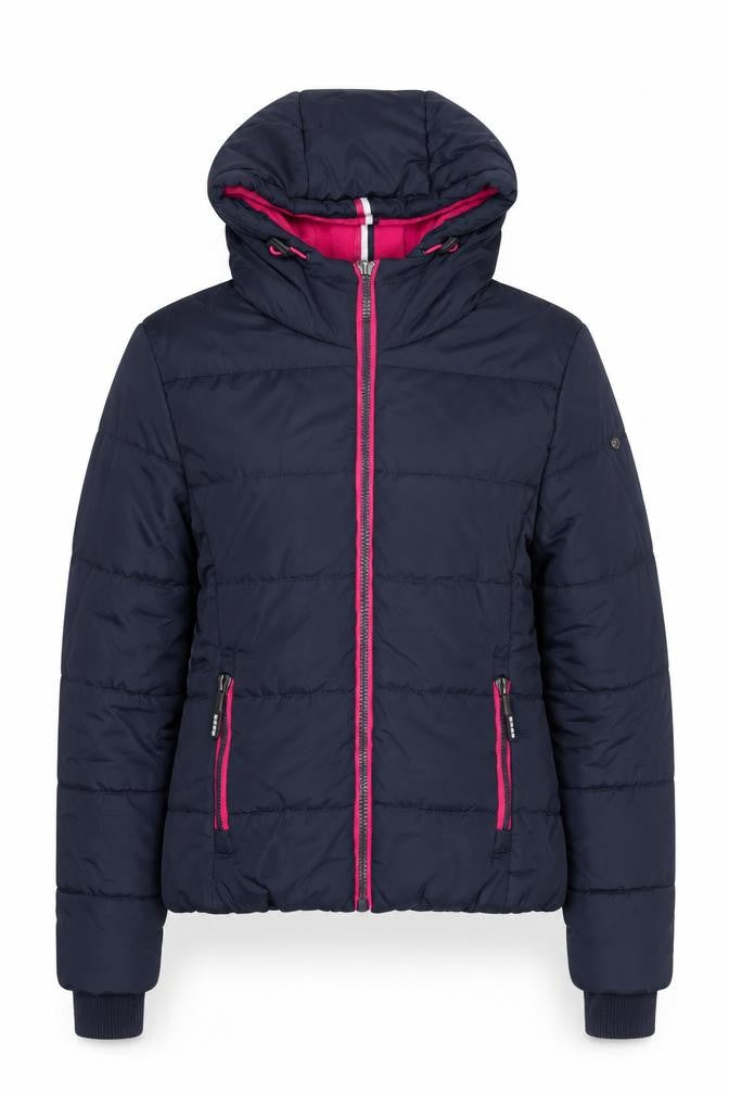 Superdry Women's Blue Hooded Puffer Jacket Size S Winter Coat
