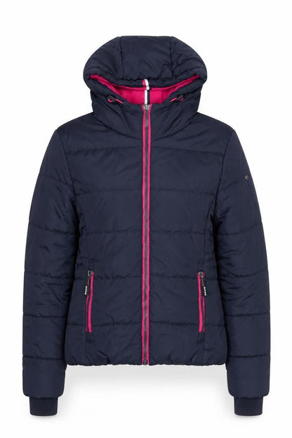 Superdry Women's Blue Hooded Puffer Jacket Size S Winter Coat