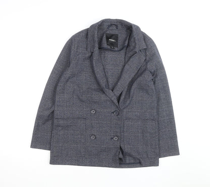Monki Grey Check Blazer XS Classic Mid-Length Jacket