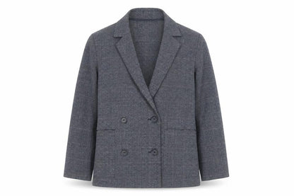 Monki Grey Check Blazer XS Classic Mid-Length Jacket
