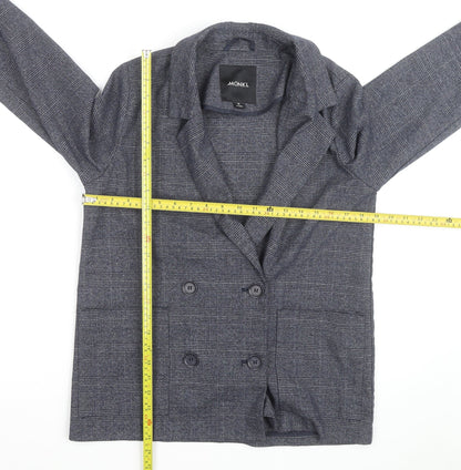 Monki Grey Check Blazer XS Classic Mid-Length Jacket