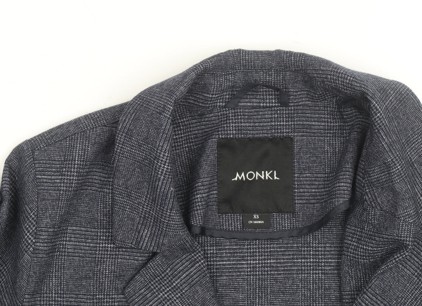 Monki Grey Check Blazer XS Classic Mid-Length Jacket