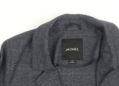 Monki Grey Check Blazer XS Classic Mid-Length Jacket