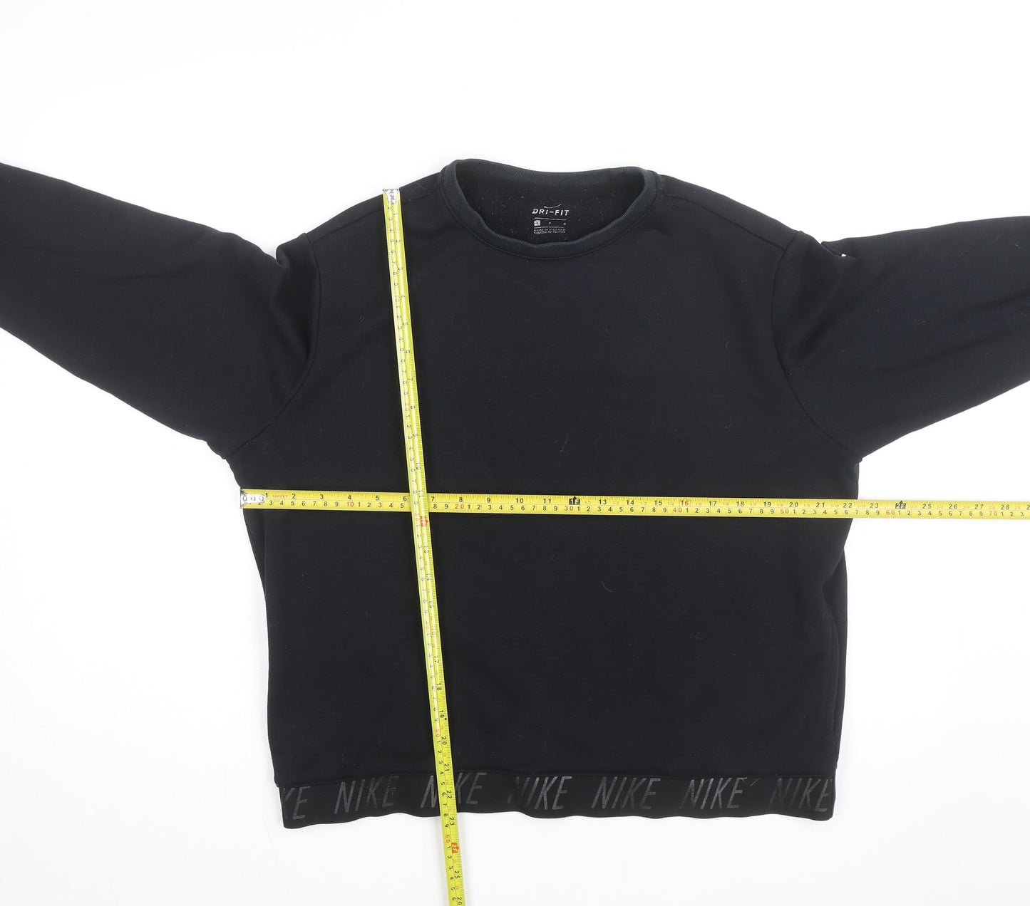 Nike Men's Black Dri-FIT Crew Neck Pullover Sweatshirt L Athletic
