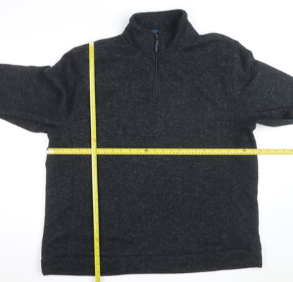 Mountain Warehouse Mens Black 3XL 1/4 Zip Fleece Sweatshirt