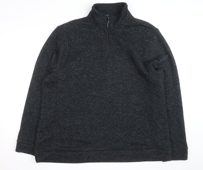 Mountain Warehouse Mens Black 3XL 1/4 Zip Fleece Sweatshirt